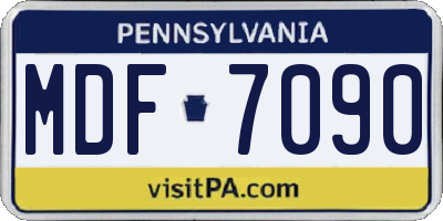 PA license plate MDF7090