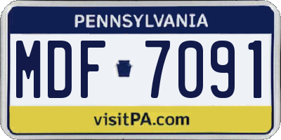 PA license plate MDF7091