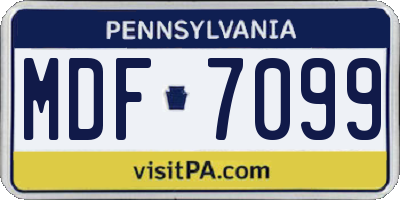PA license plate MDF7099