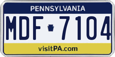 PA license plate MDF7104