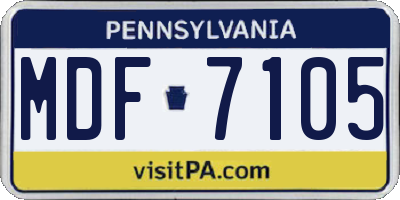 PA license plate MDF7105