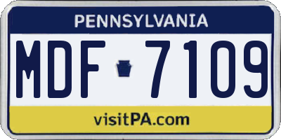 PA license plate MDF7109