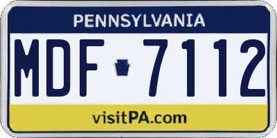 PA license plate MDF7112