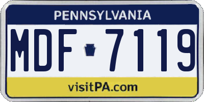 PA license plate MDF7119