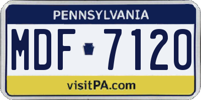 PA license plate MDF7120