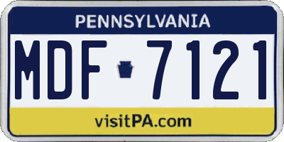 PA license plate MDF7121