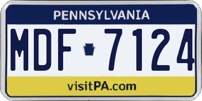 PA license plate MDF7124