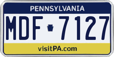 PA license plate MDF7127