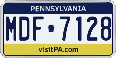 PA license plate MDF7128