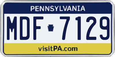 PA license plate MDF7129