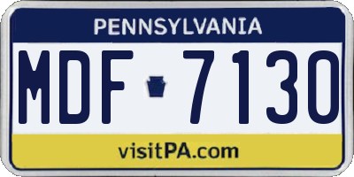 PA license plate MDF7130