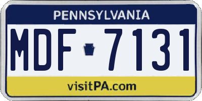 PA license plate MDF7131