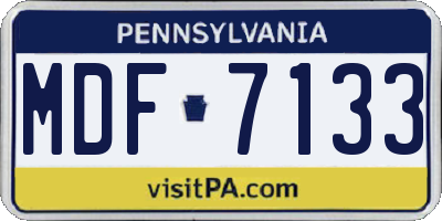 PA license plate MDF7133
