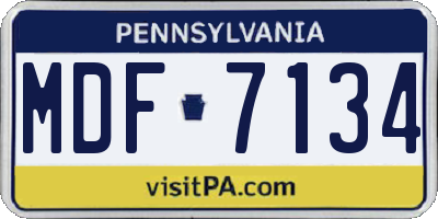 PA license plate MDF7134