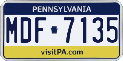 PA license plate MDF7135