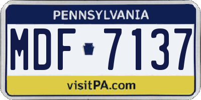 PA license plate MDF7137
