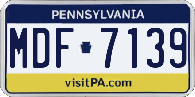 PA license plate MDF7139