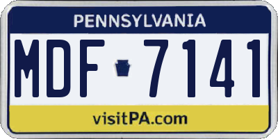 PA license plate MDF7141