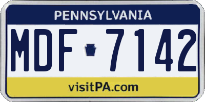 PA license plate MDF7142