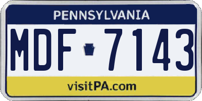 PA license plate MDF7143