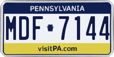 PA license plate MDF7144