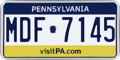 PA license plate MDF7145