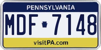 PA license plate MDF7148