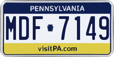 PA license plate MDF7149