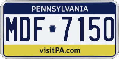 PA license plate MDF7150