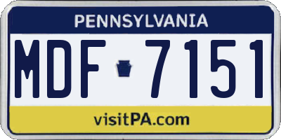 PA license plate MDF7151