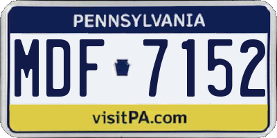 PA license plate MDF7152