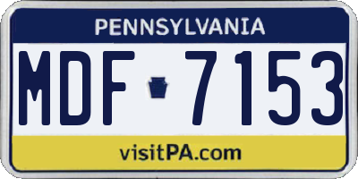 PA license plate MDF7153