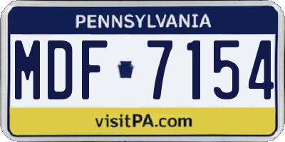 PA license plate MDF7154