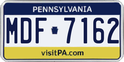 PA license plate MDF7162