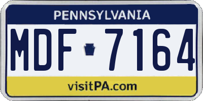 PA license plate MDF7164