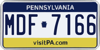 PA license plate MDF7166