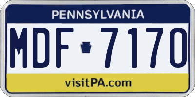 PA license plate MDF7170
