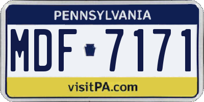 PA license plate MDF7171