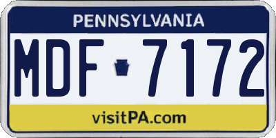 PA license plate MDF7172