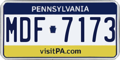PA license plate MDF7173