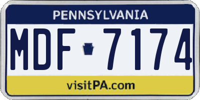 PA license plate MDF7174