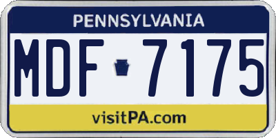 PA license plate MDF7175