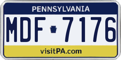 PA license plate MDF7176