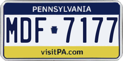 PA license plate MDF7177