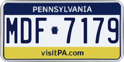 PA license plate MDF7179