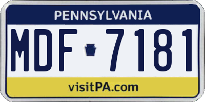 PA license plate MDF7181