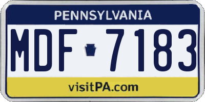 PA license plate MDF7183