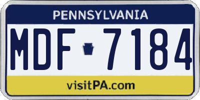 PA license plate MDF7184