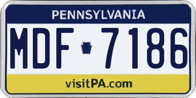 PA license plate MDF7186