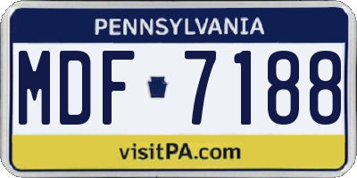 PA license plate MDF7188